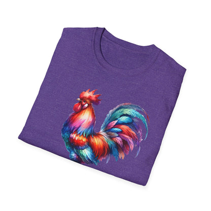 Colorful Chicken Whisperer Unisex Softstyle T-Shirt for Animal Lovers