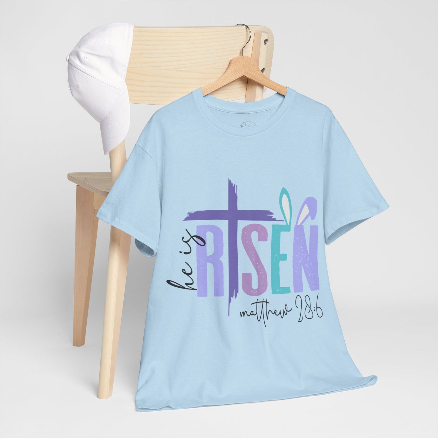 He is Risen Unisex Heavy Cotton Tee - Inspirational Easter Shirt