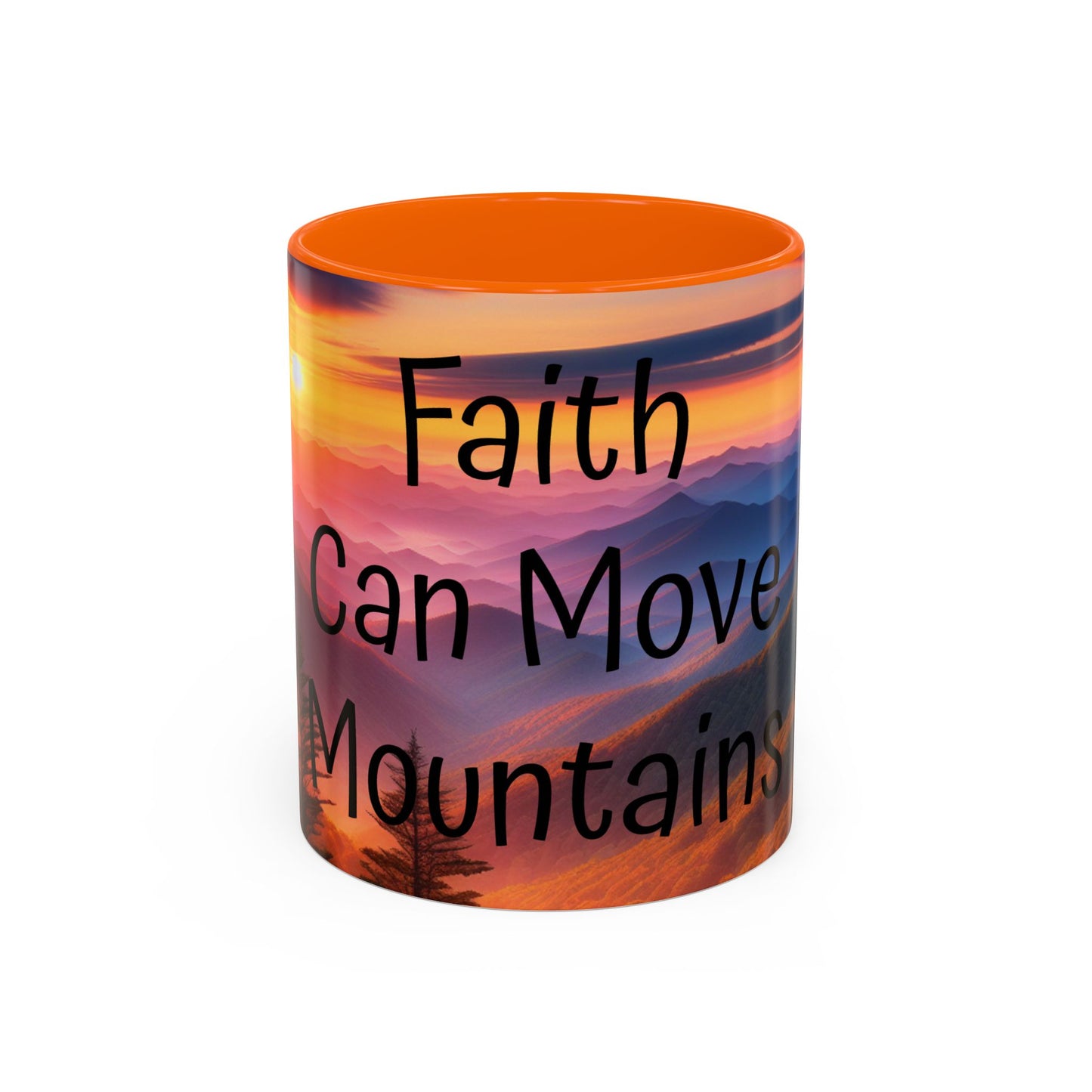 Inspiring Faith Mountains Ceramic Mug - Motivational Coffee Cup for Nature Lovers