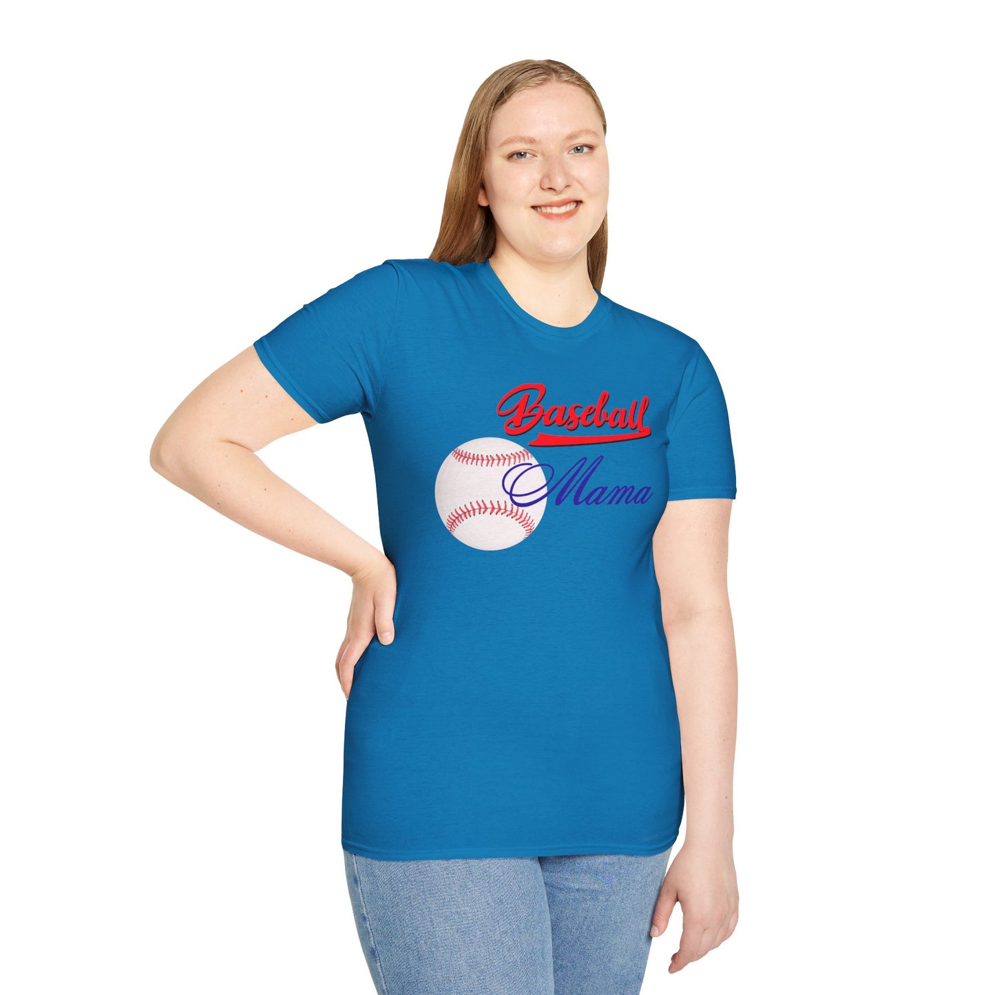 Baseball Mama Unisex Softstyle T-Shirt - Perfect Gift for Sports Moms!