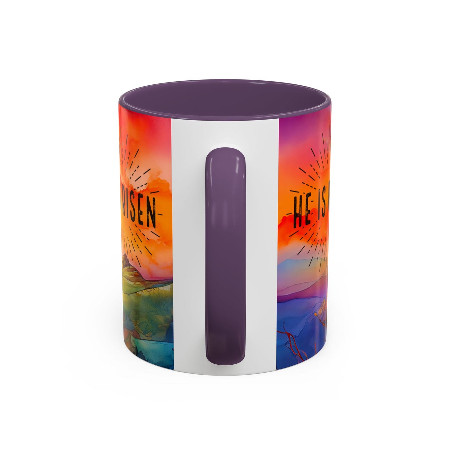 Inspirational Ceramic Mug - "He Is Risen" Design - Perfect for Easter & Faith Celebrations