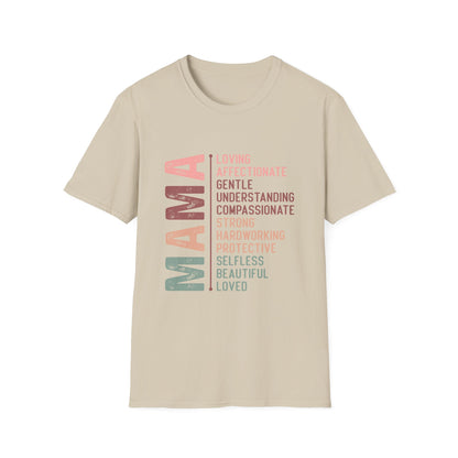 Mama Word Cloud Unisex Softstyle T-Shirt - Perfect Gift for Mother's Day