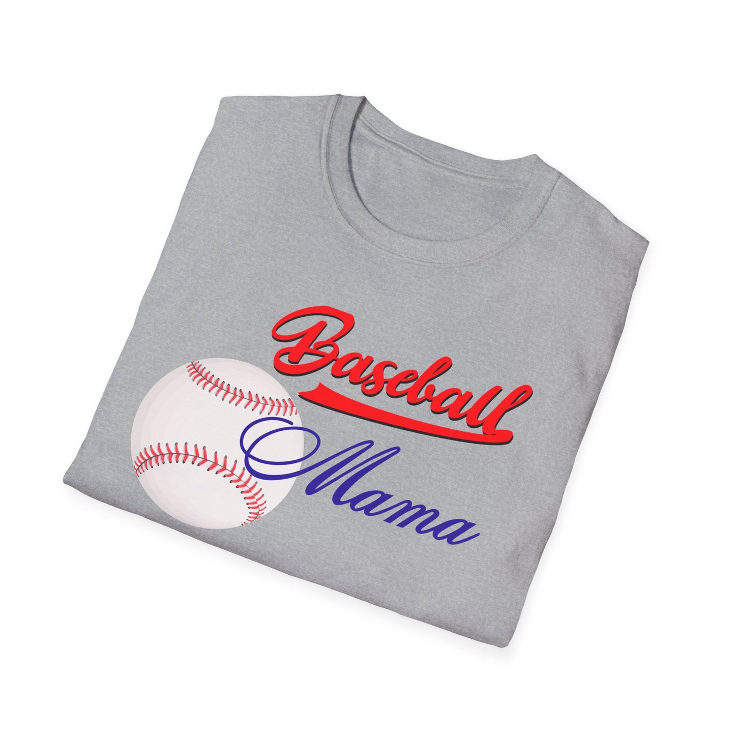 Baseball Mama Unisex Softstyle T-Shirt - Perfect Gift for Sports Moms!