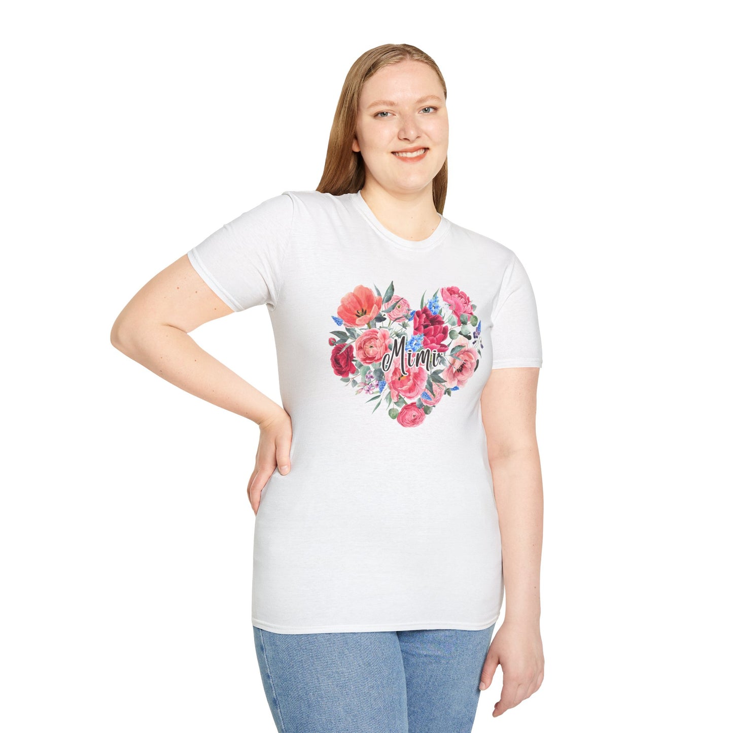 Floral Heart Mimi T-Shirt | Unisex Softstyle Tee