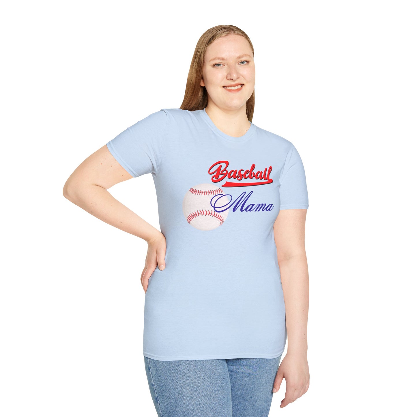 Baseball Mama Unisex Softstyle T-Shirt - Perfect Gift for Sports Moms!