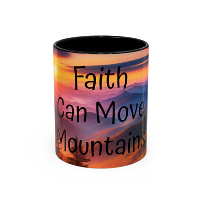 Inspiring Faith Mountains Ceramic Mug - Motivational Coffee Cup for Nature Lovers