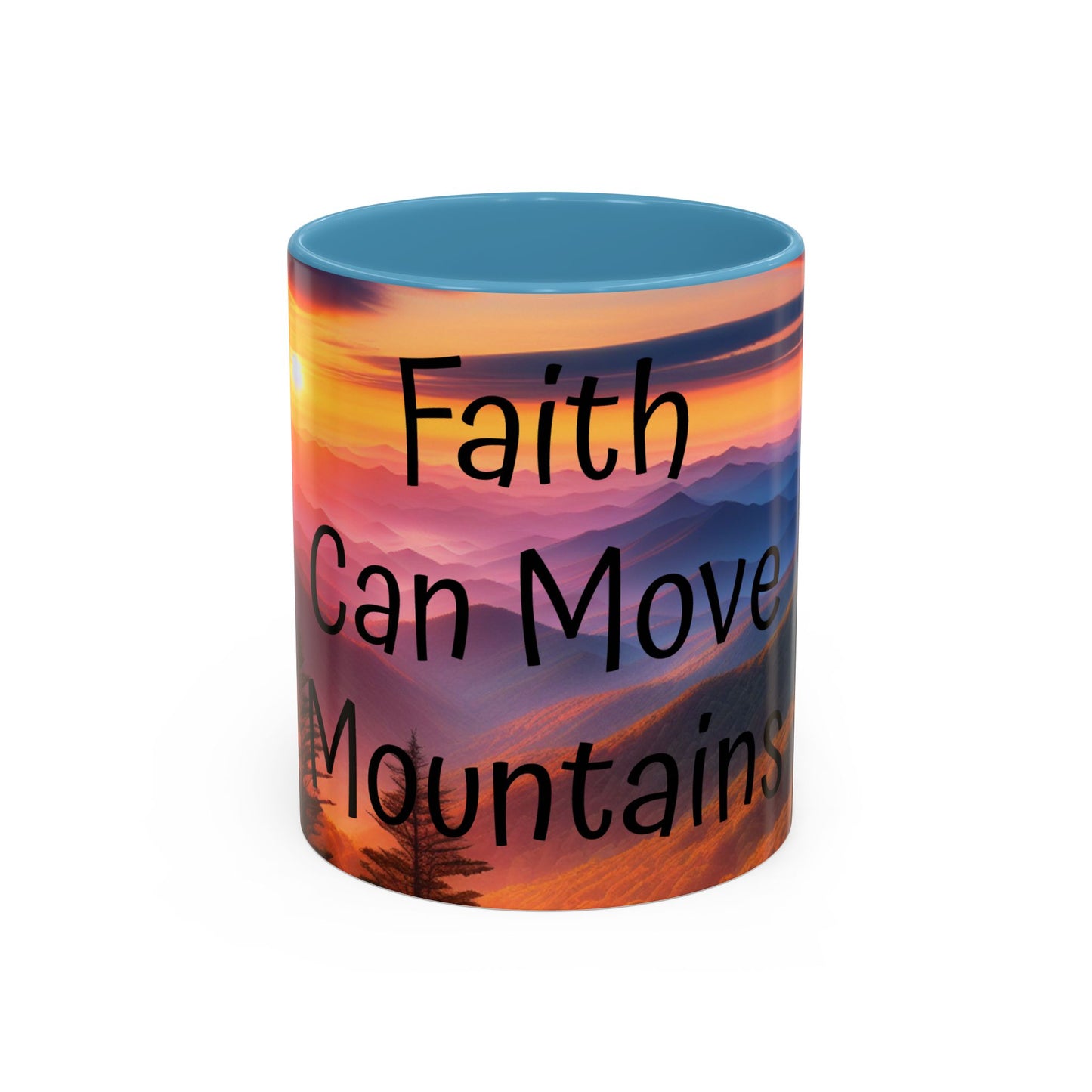 Inspiring Faith Mountains Ceramic Mug - Motivational Coffee Cup for Nature Lovers