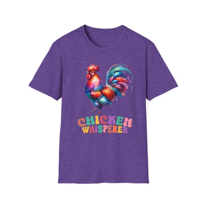 Colorful Chicken Whisperer Unisex Softstyle T-Shirt for Animal Lovers