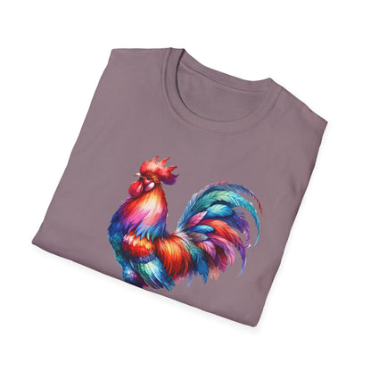 Colorful Chicken Whisperer Unisex Softstyle T-Shirt for Animal Lovers