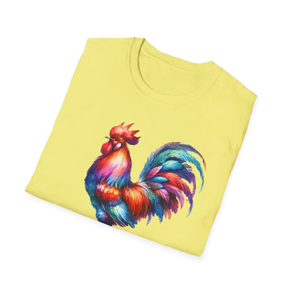 Colorful Chicken Whisperer Unisex Softstyle T-Shirt for Animal Lovers