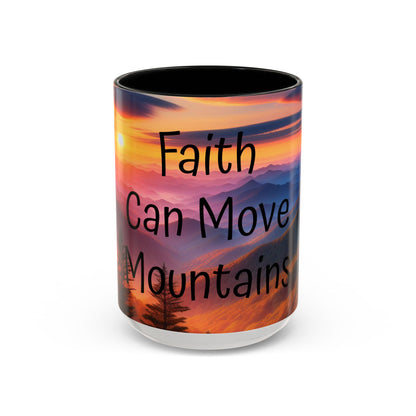 Inspiring Faith Mountains Ceramic Mug - Motivational Coffee Cup for Nature Lovers