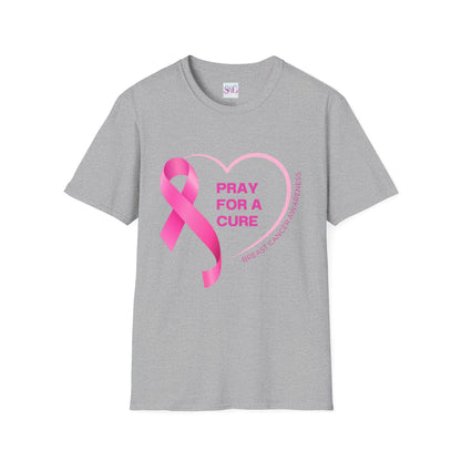 Breast Cancer Awareness Unisex Softstyle T-Shirt - 'Pray for a Cure'