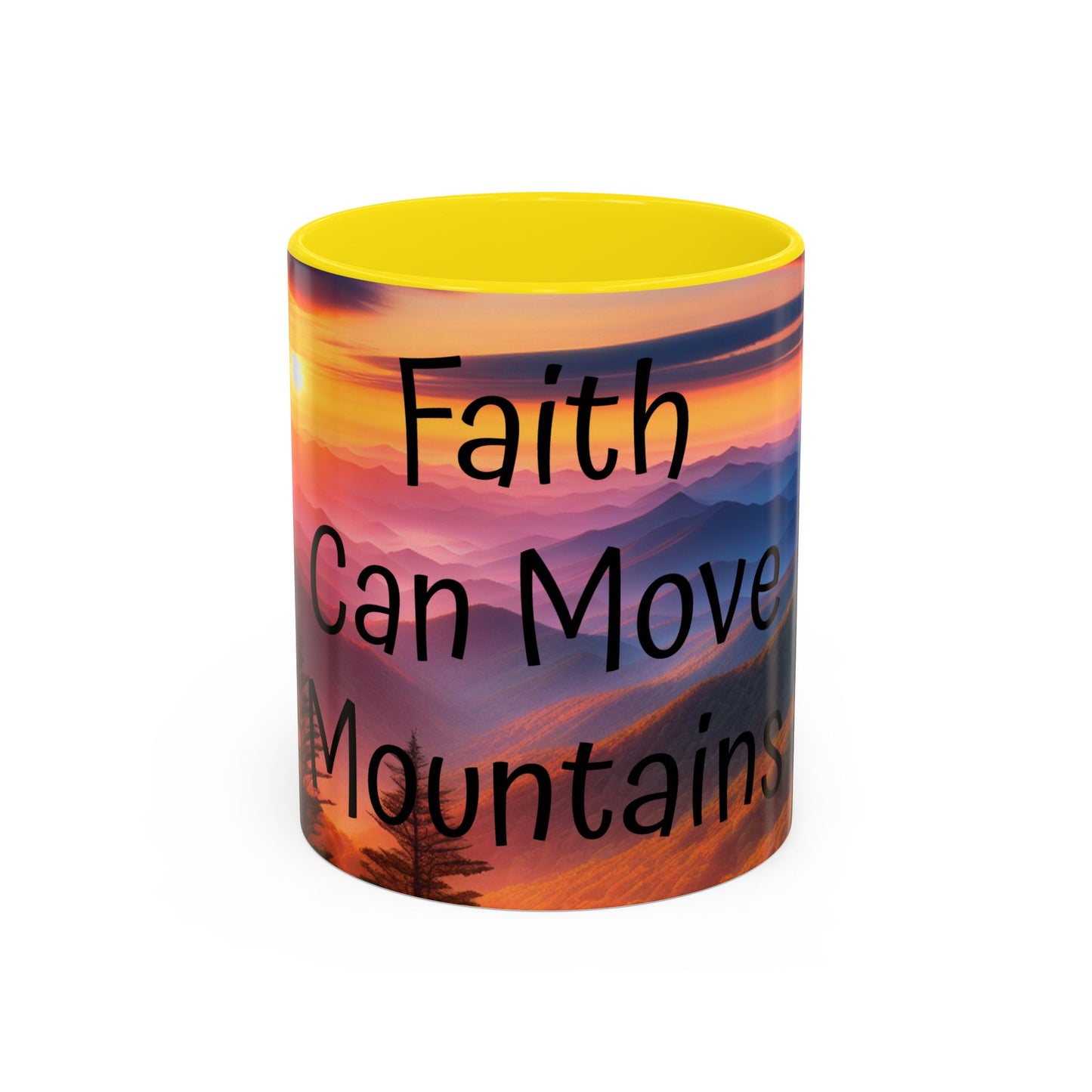 Inspiring Faith Mountains Ceramic Mug - Motivational Coffee Cup for Nature Lovers