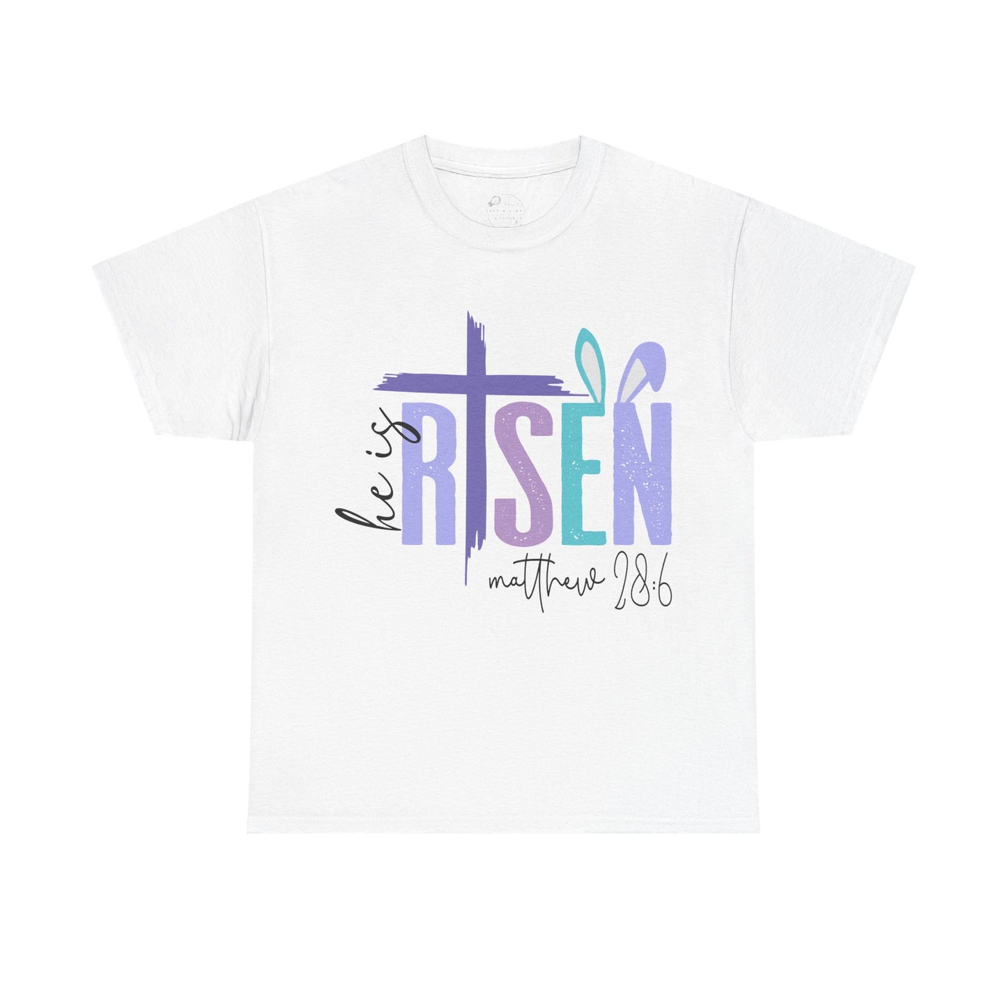 He is Risen Unisex Heavy Cotton Tee - Inspirational Easter Shirt