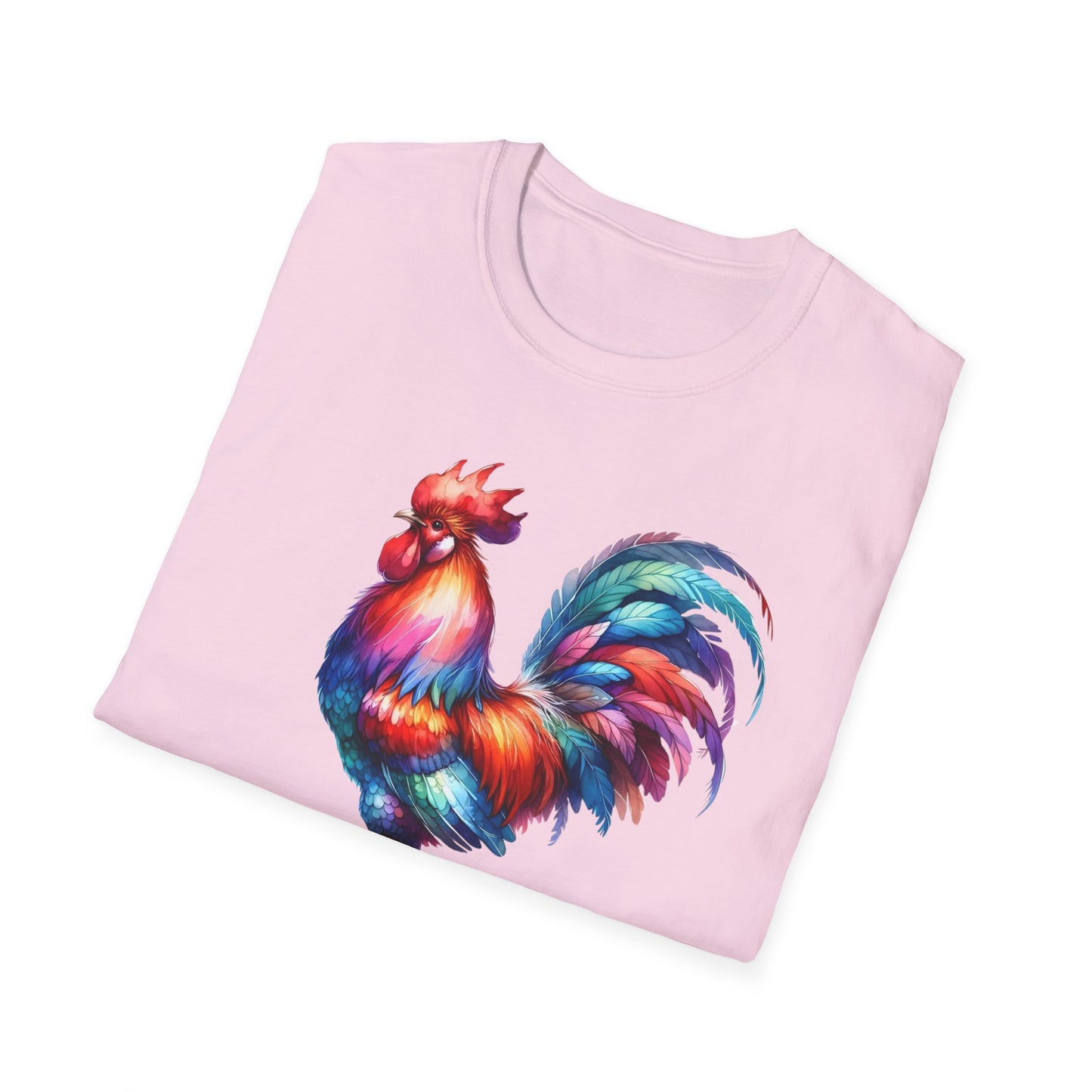 Colorful Chicken Whisperer Unisex Softstyle T-Shirt for Animal Lovers