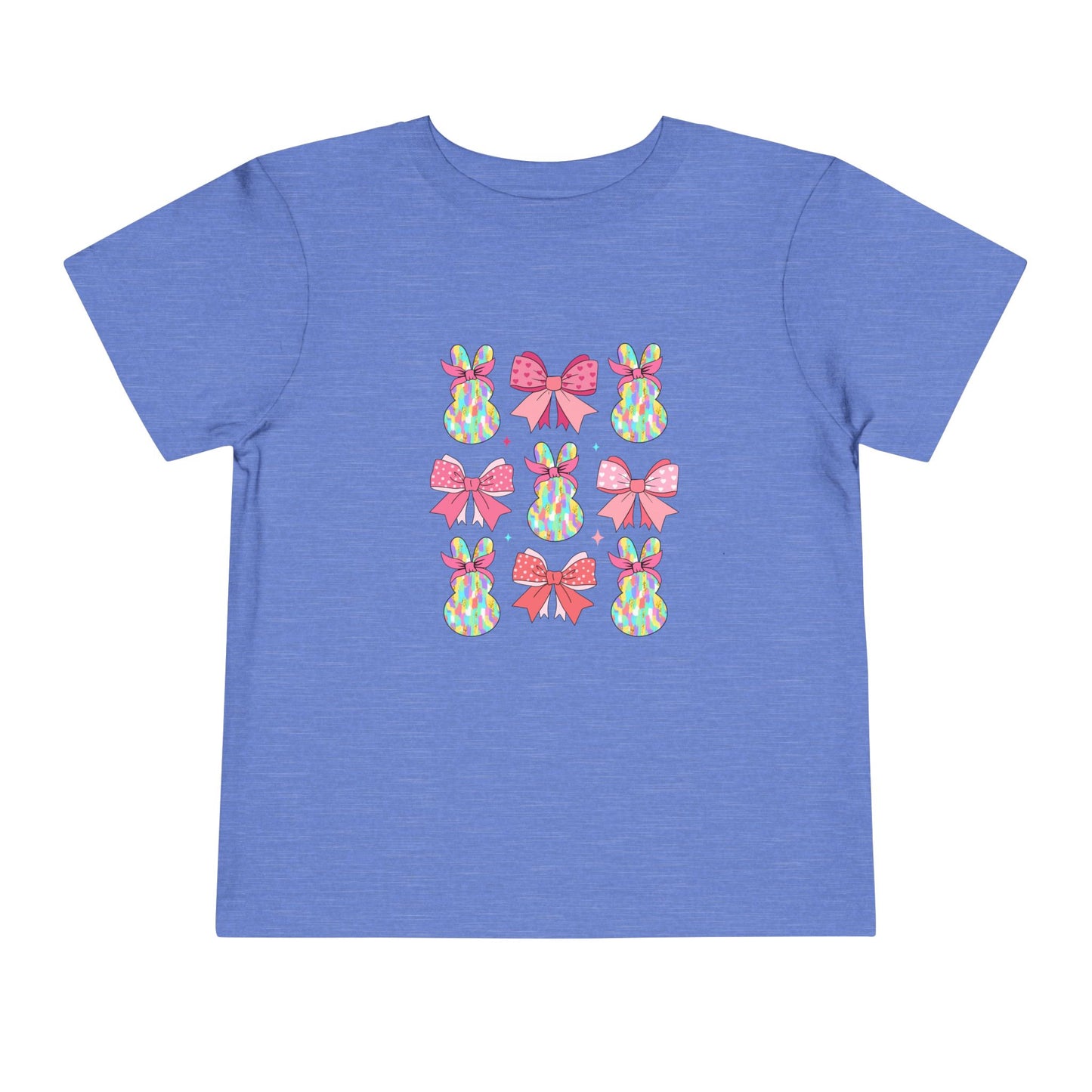 Cute Bunny & Bow Toddler Short Sleeve Tee - Perfect for Easter & Spring Celebrations