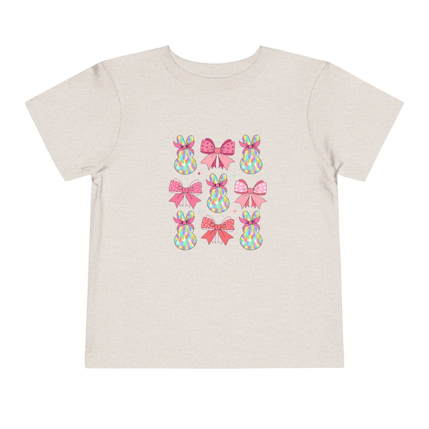 Cute Bunny & Bow Toddler Short Sleeve Tee - Perfect for Easter & Spring Celebrations