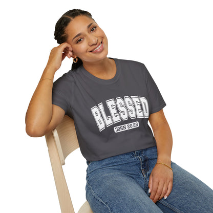 Blessed Graphic Unisex T-Shirt - John 20:29 Inspirational Tee