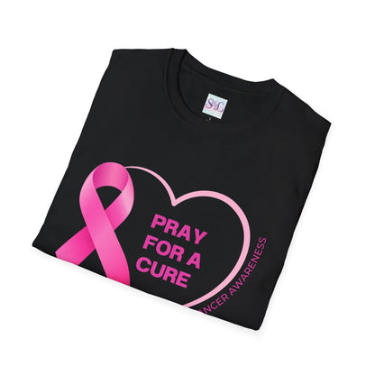 Breast Cancer Awareness Unisex Softstyle T-Shirt - 'Pray for a Cure'