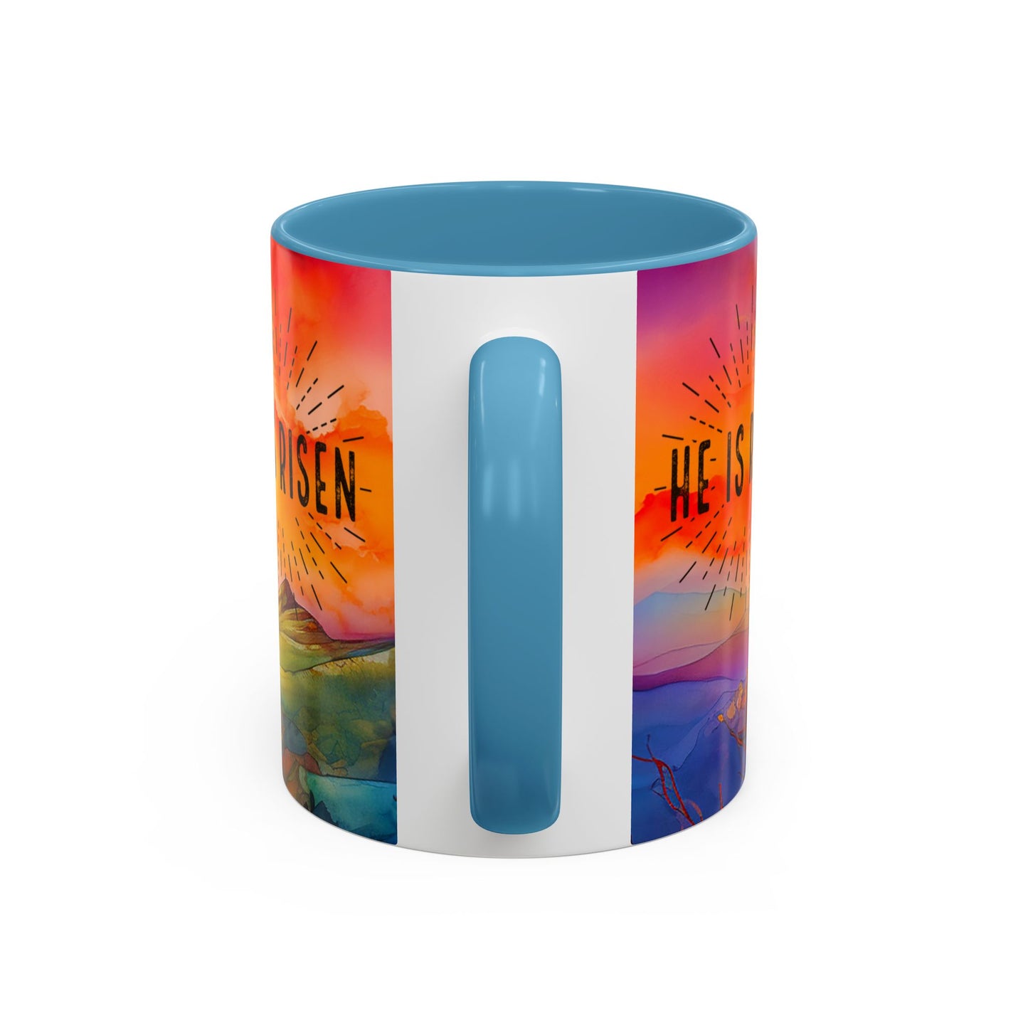 Inspirational Ceramic Mug - "He Is Risen" Design - Perfect for Easter & Faith Celebrations