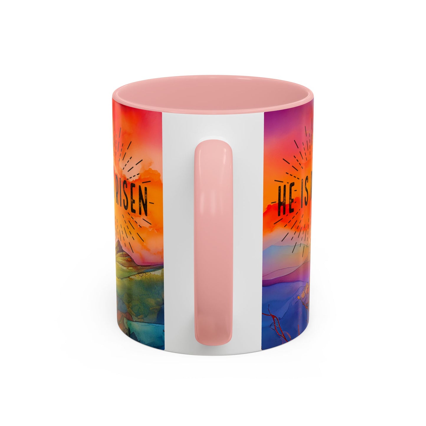 Inspirational Ceramic Mug - "He Is Risen" Design - Perfect for Easter & Faith Celebrations