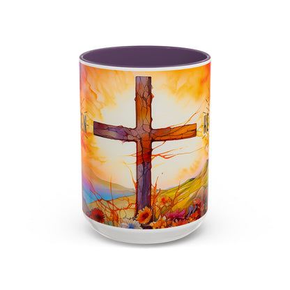 Inspirational Ceramic Mug - "He Is Risen" Design - Perfect for Easter & Faith Celebrations