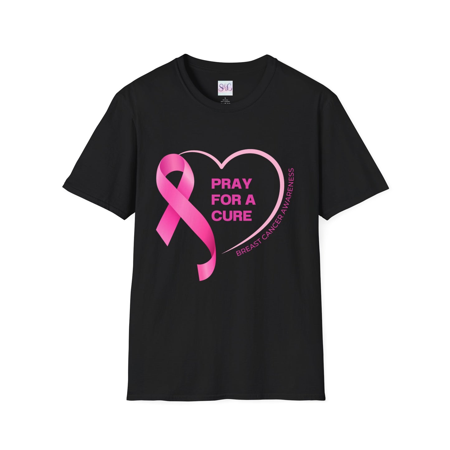 Breast Cancer Awareness Unisex Softstyle T-Shirt - 'Pray for a Cure'