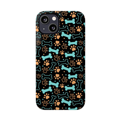 Slim Phone Cases - Puppy Dog/Pawprint Pattern