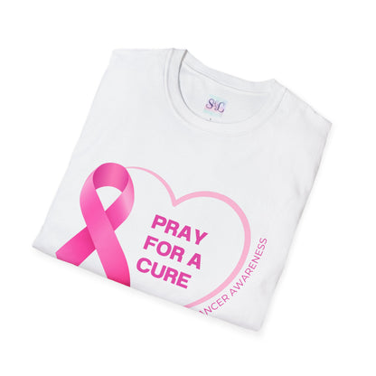 Breast Cancer Awareness Unisex Softstyle T-Shirt - 'Pray for a Cure'