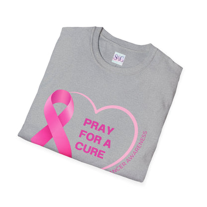 Breast Cancer Awareness Unisex Softstyle T-Shirt - 'Pray for a Cure'