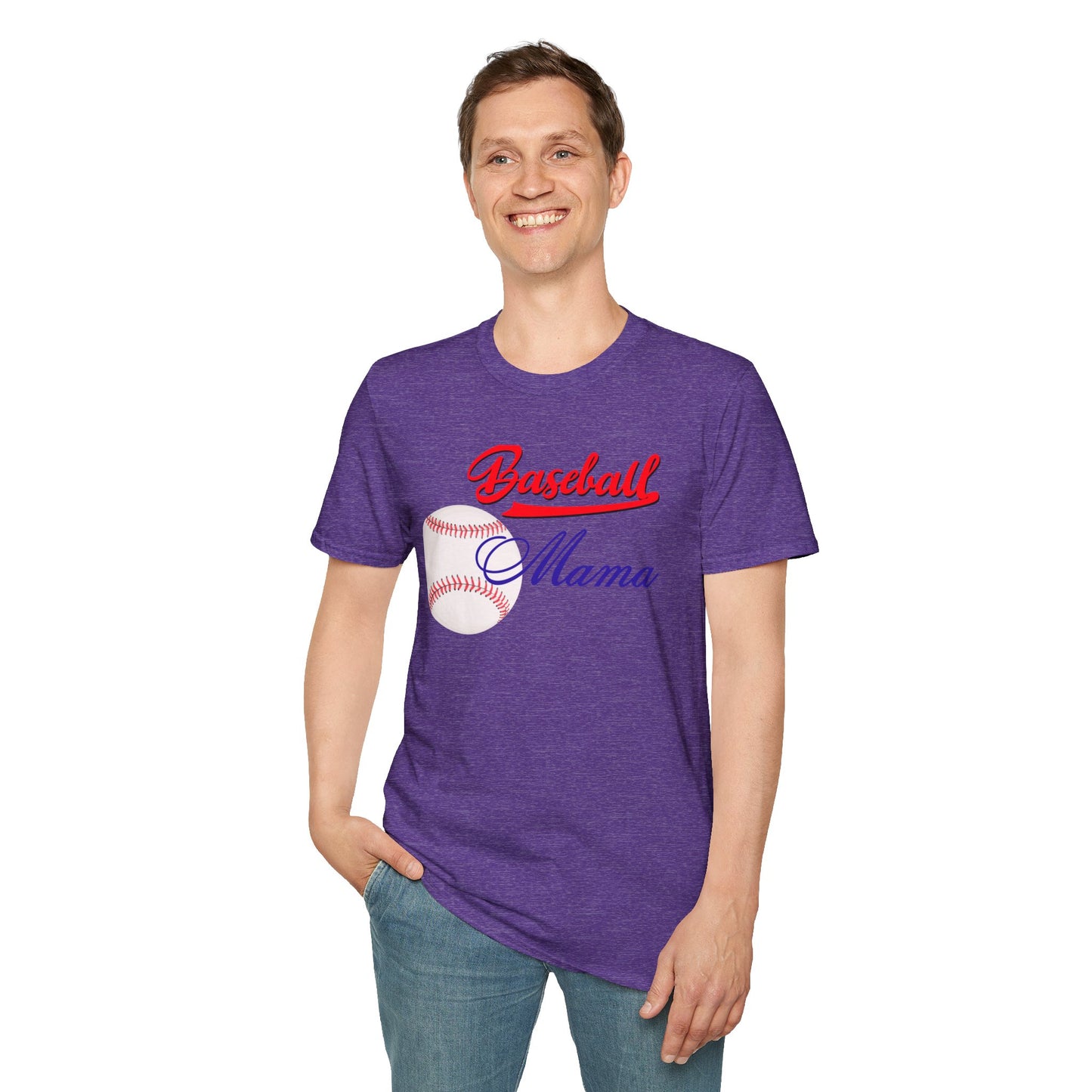 Baseball Mama Unisex Softstyle T-Shirt - Perfect Gift for Sports Moms!