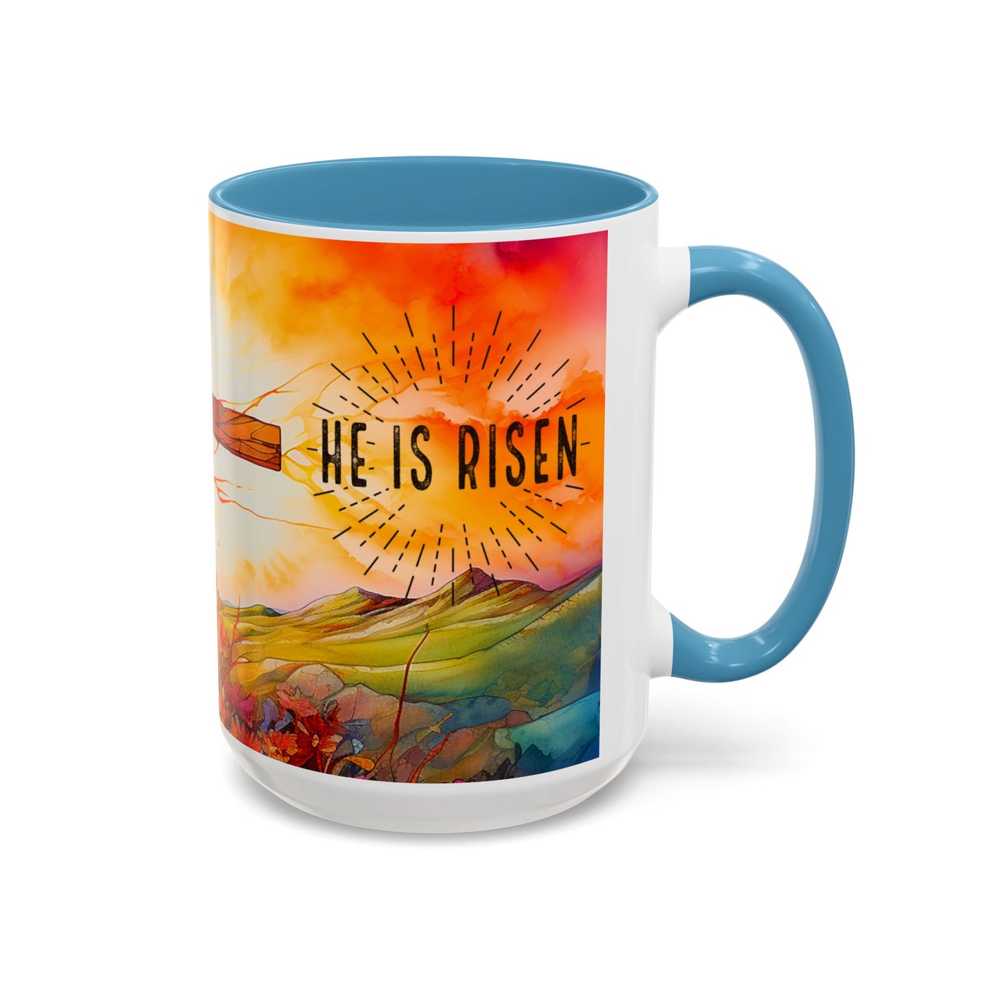 Inspirational Ceramic Mug - "He Is Risen" Design - Perfect for Easter & Faith Celebrations