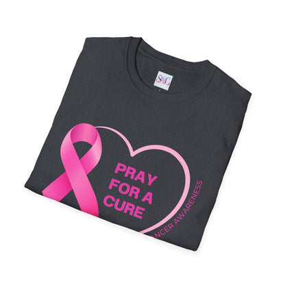 Breast Cancer Awareness Unisex Softstyle T-Shirt - 'Pray for a Cure'