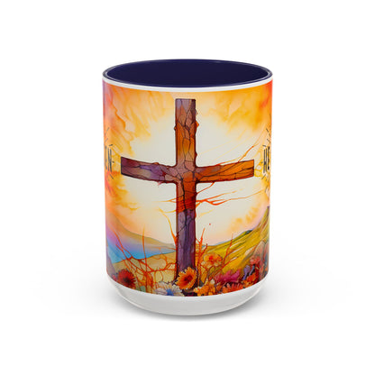 Inspirational Ceramic Mug - "He Is Risen" Design - Perfect for Easter & Faith Celebrations