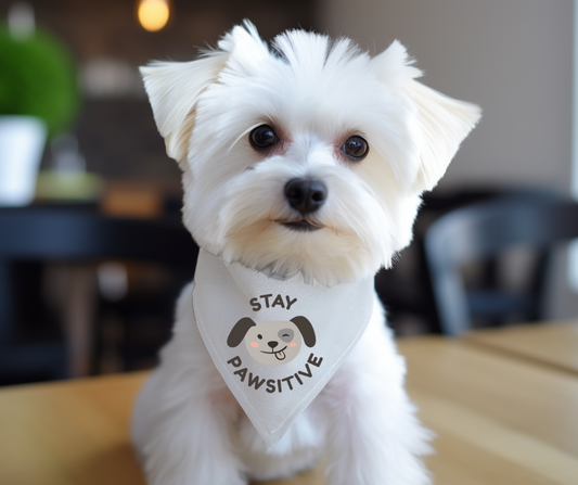 Stay Pawsitive Clip-on Pet Bandana for Happy Dogs