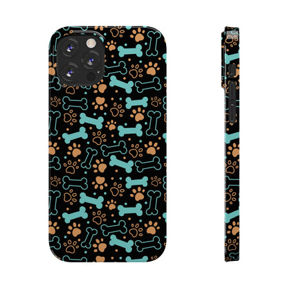 Slim Phone Cases - Puppy Dog/Pawprint Pattern