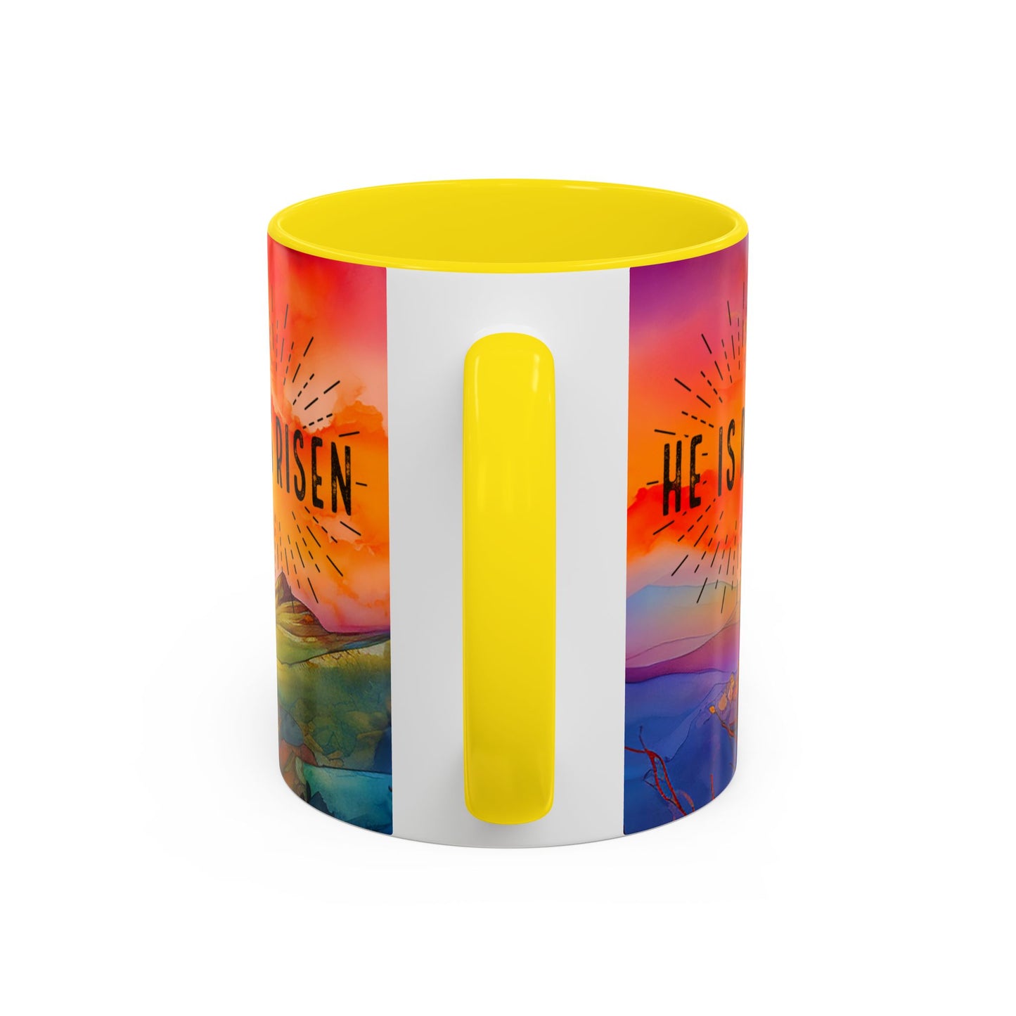 Inspirational Ceramic Mug - "He Is Risen" Design - Perfect for Easter & Faith Celebrations