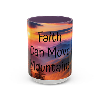 Inspiring Faith Mountains Ceramic Mug - Motivational Coffee Cup for Nature Lovers