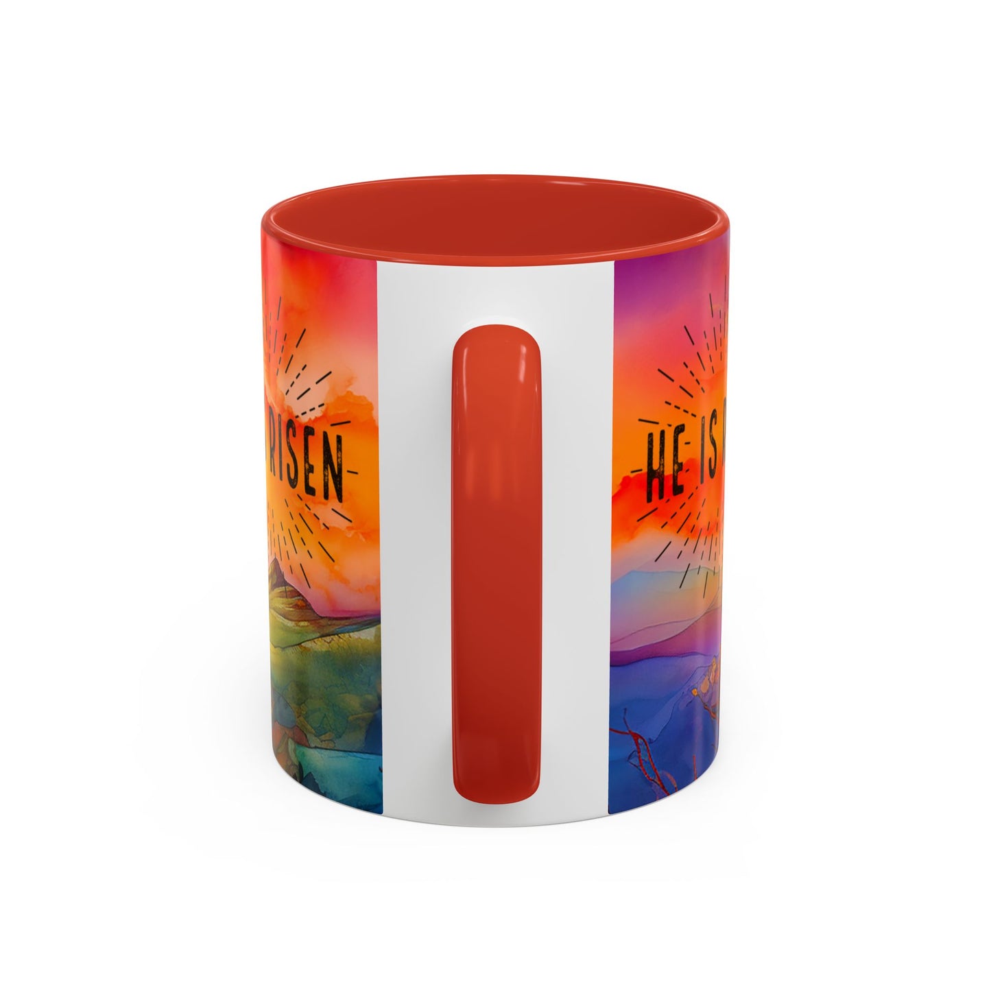 Inspirational Ceramic Mug - "He Is Risen" Design - Perfect for Easter & Faith Celebrations