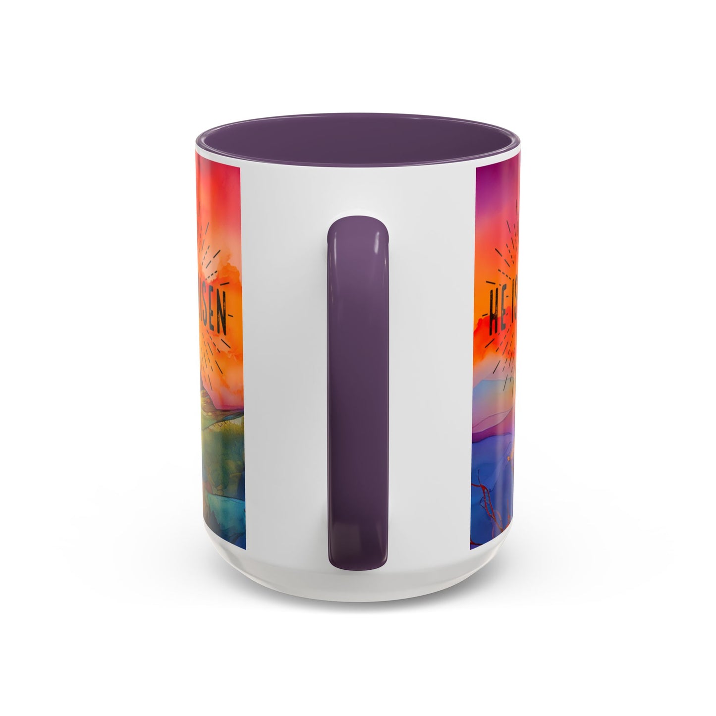 Inspirational Ceramic Mug - "He Is Risen" Design - Perfect for Easter & Faith Celebrations