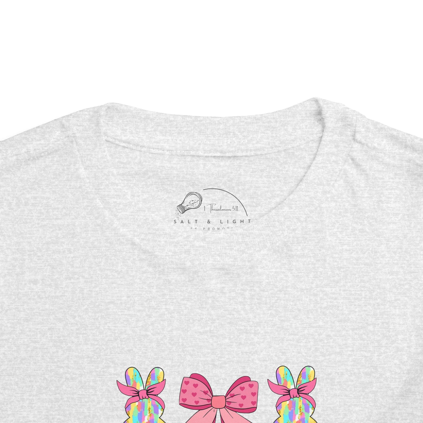 Cute Bunny & Bow Toddler Short Sleeve Tee - Perfect for Easter & Spring Celebrations