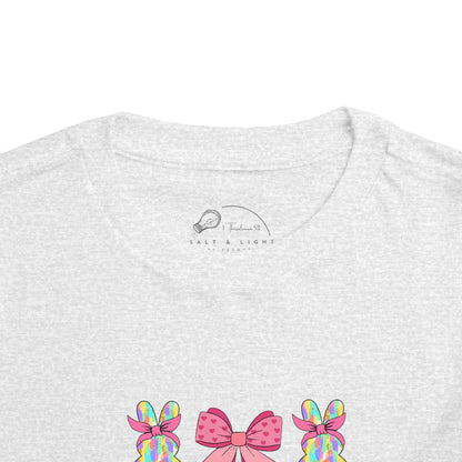 Cute Bunny & Bow Toddler Short Sleeve Tee - Perfect for Easter & Spring Celebrations