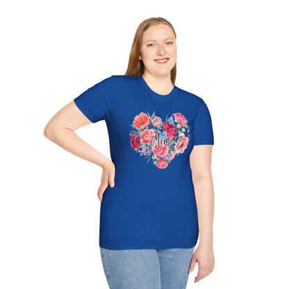 Floral Heart Mimi T-Shirt | Unisex Softstyle Tee