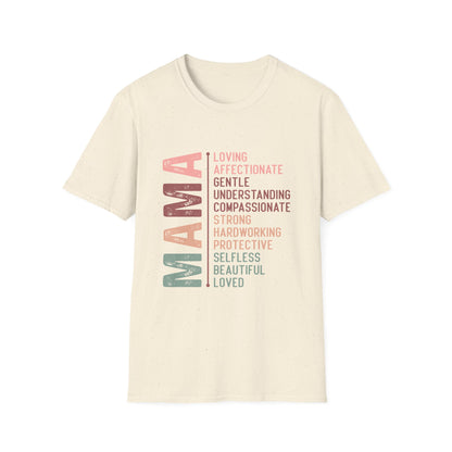 Mama Word Cloud Unisex Softstyle T-Shirt - Perfect Gift for Mother's Day