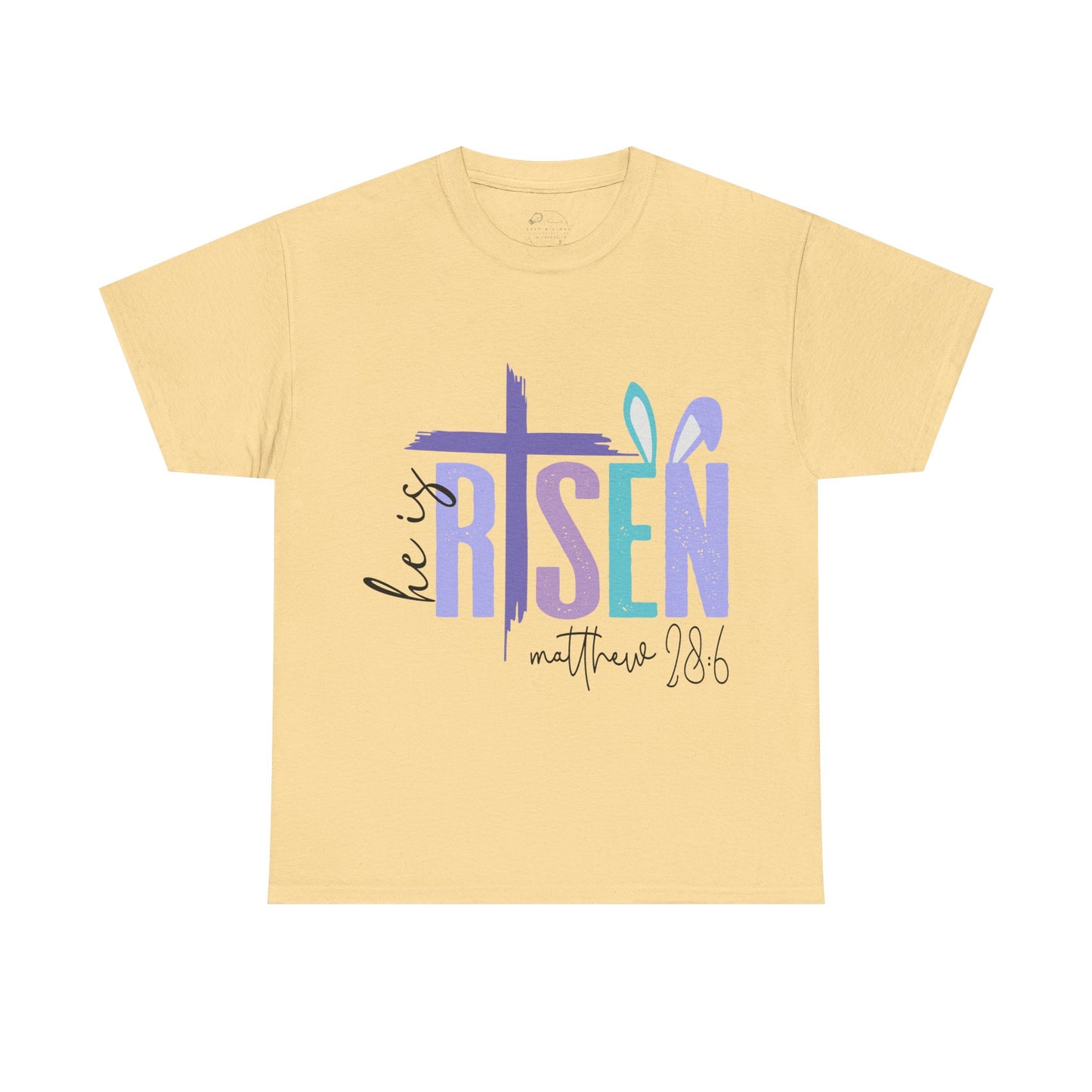 He is Risen Unisex Heavy Cotton Tee - Inspirational Easter Shirt