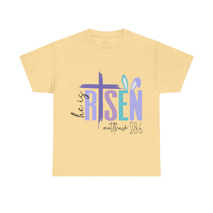 He is Risen Unisex Heavy Cotton Tee - Inspirational Easter Shirt