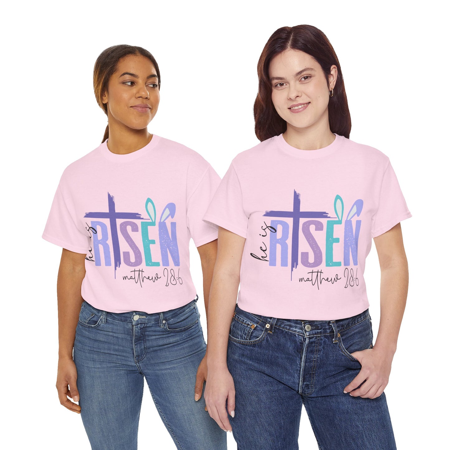 He is Risen Unisex Heavy Cotton Tee - Inspirational Easter Shirt