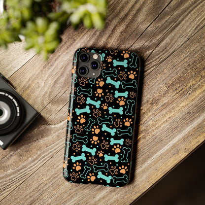 Slim Phone Cases - Puppy Dog/Pawprint Pattern