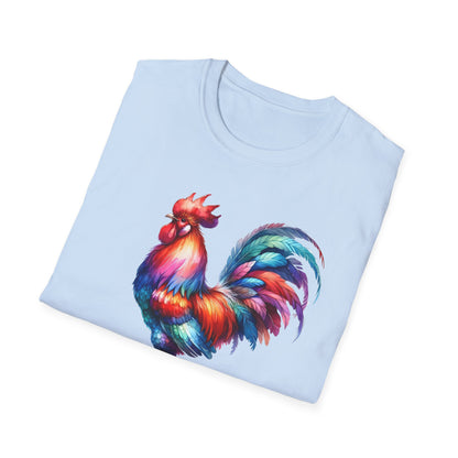 Colorful Chicken Whisperer Unisex Softstyle T-Shirt for Animal Lovers