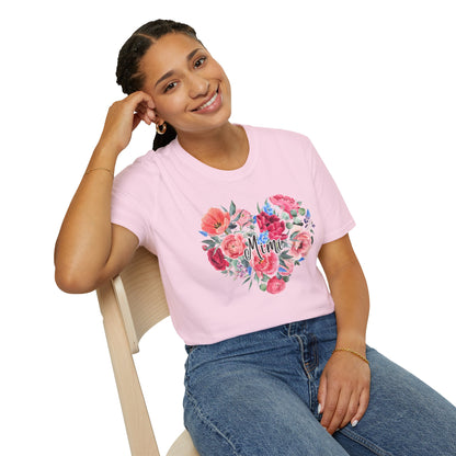 Floral Heart Mimi T-Shirt | Unisex Softstyle Tee